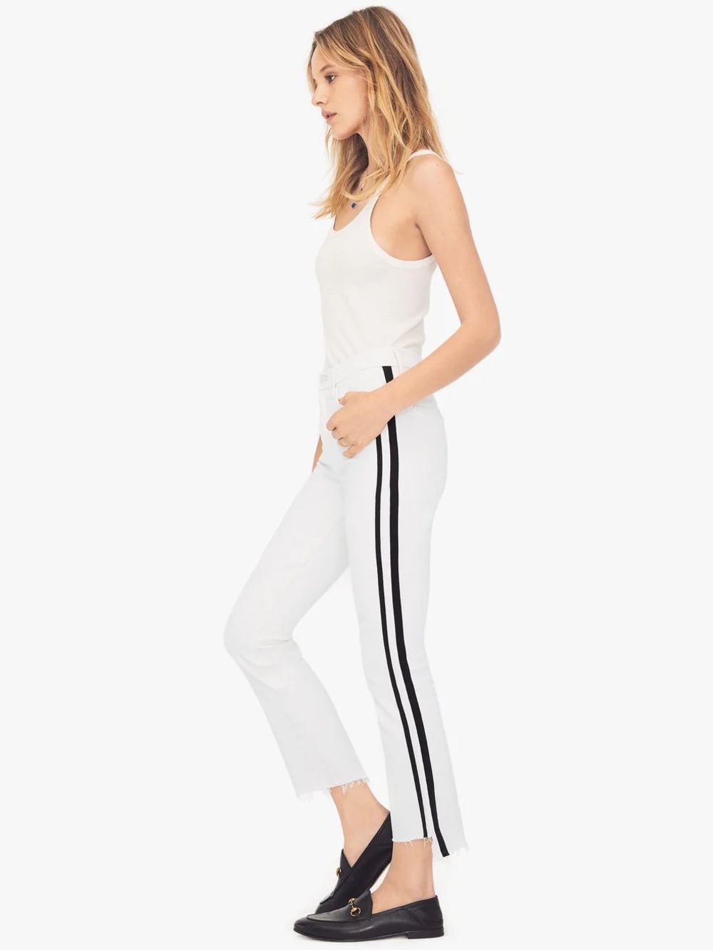 MOTHER Whipping the Racer Insider Crop Step Fray Jeans Size 27 - Picture 2 of 12